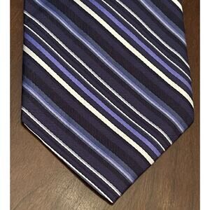 Express Design Studio Blue 100% Silk Men’s Neck Tie Made In Usa
